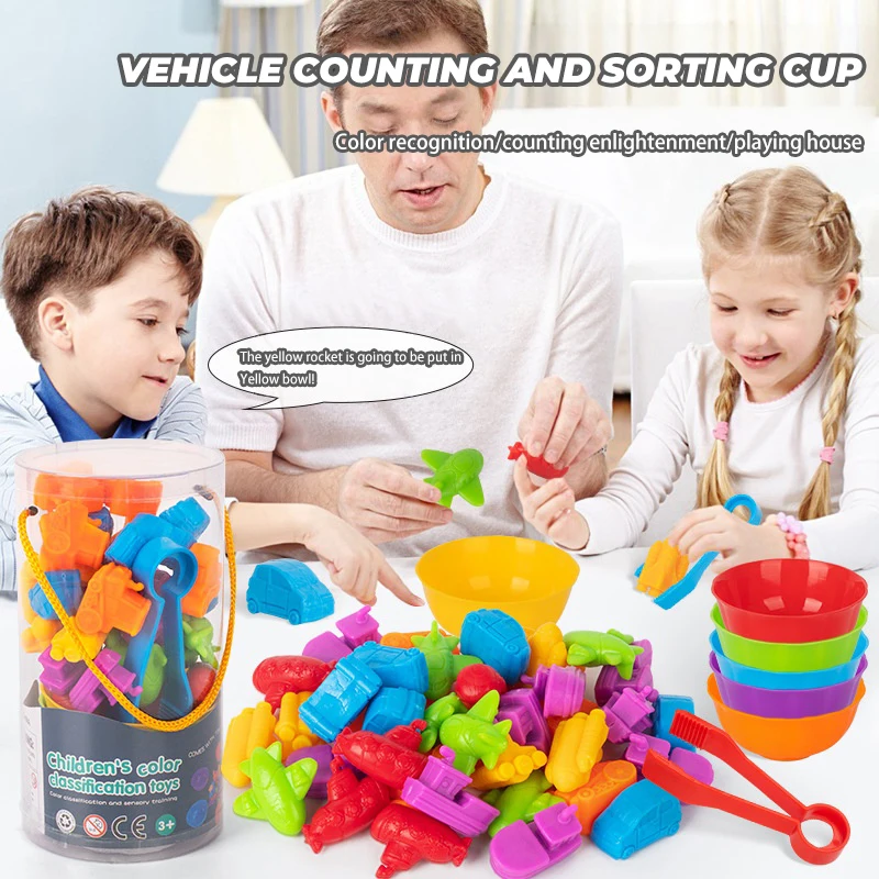 Children Color Shape Classification Toys Soft Rubber Cartoon Animal Counting Models Early Education Enlightenment Baby Toys Gift