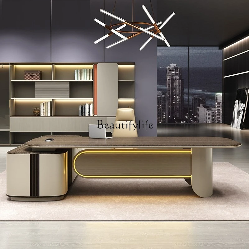 Desk Modern Simple Light Luxury President Manager Furniture Large Class Desk