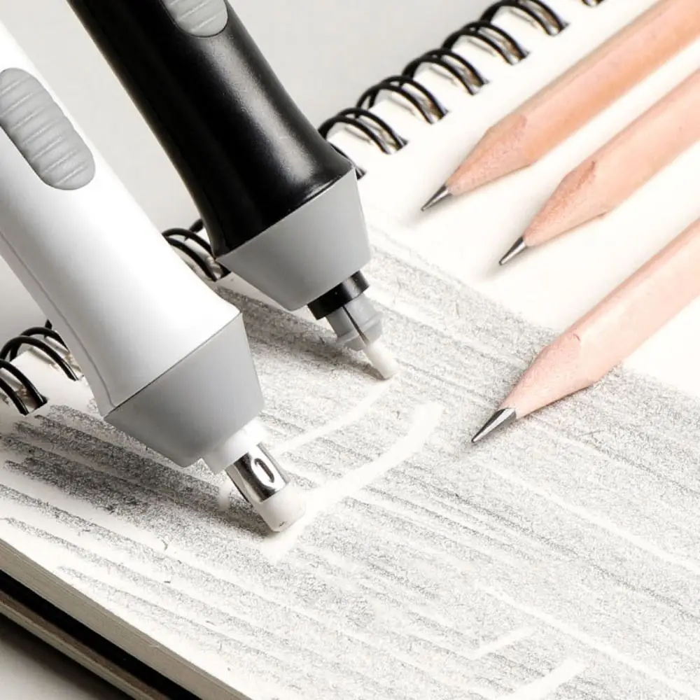 Less Rubber Debris Electric Eraser Core Replacement Labor-saving Pencil Wiping Eraser Traceless Battery Power Automatic Eraser