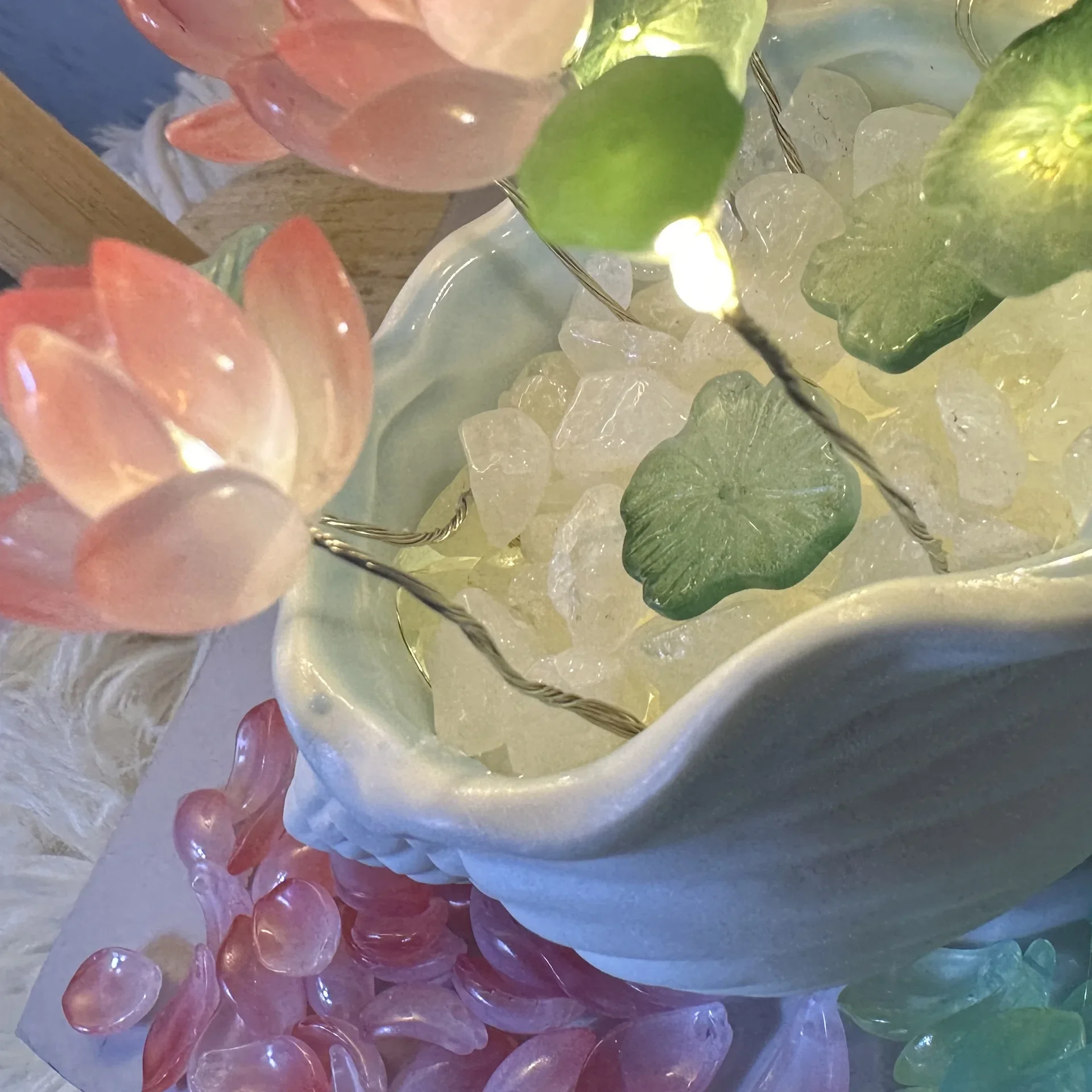 Conch Shell Diy Lotus Lamp, Lotus Lamp, Nachtlampje Diy Huisdecoratie, Cadeau Vrienden, Vriendinnen En Geliefden