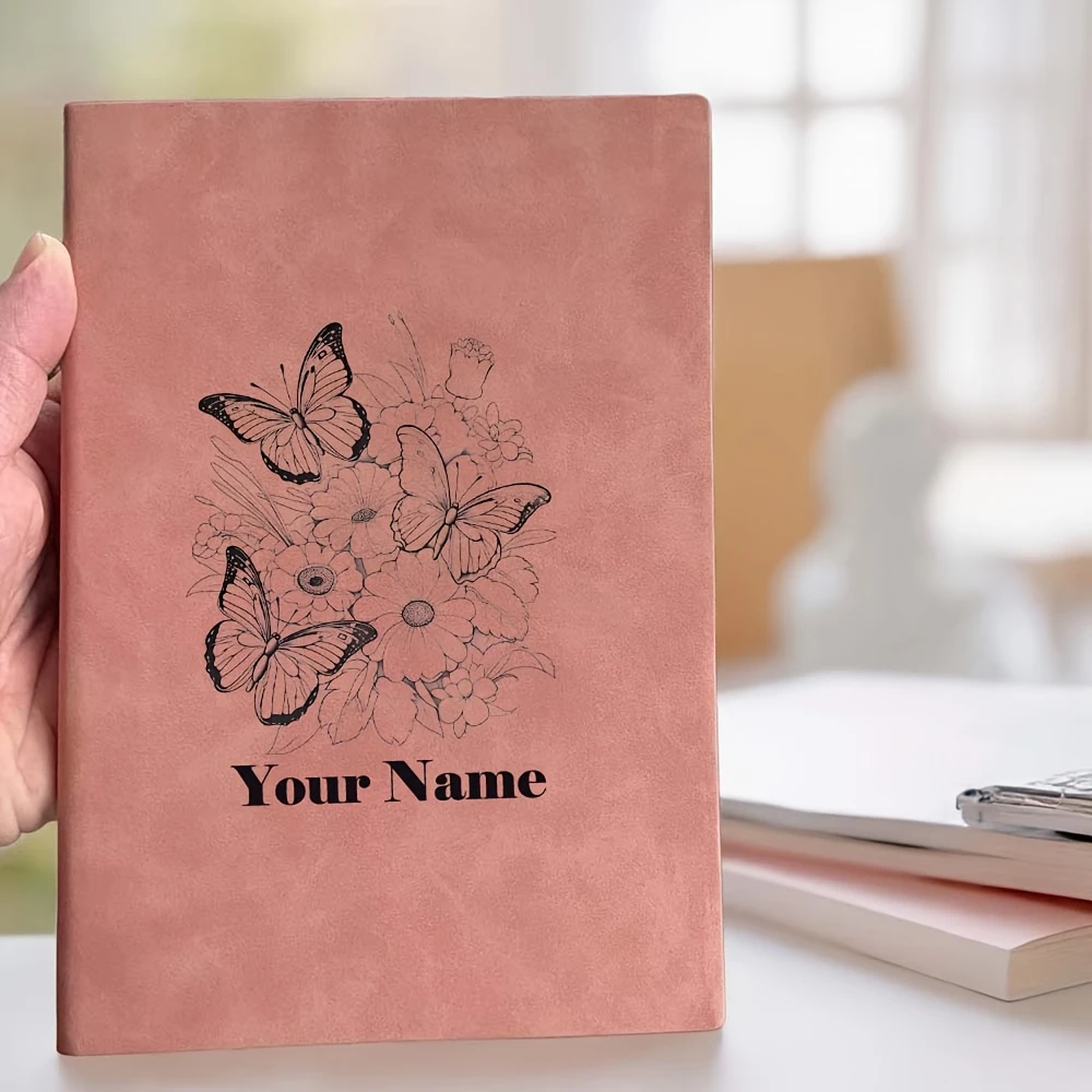 Personalized Custom Name Diary Notebook - Elegant Floral design with Customizable Name Personalization, Soft Cover Journal