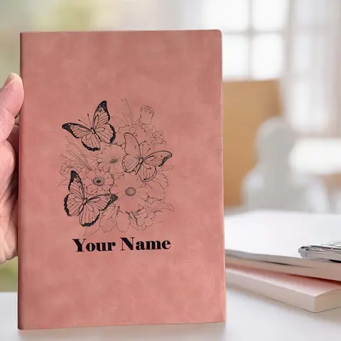 Personalized Custom Name Diary Notebook - Elegant Floral design with Custom Name Personalization, for Birthday, Christmas Gift