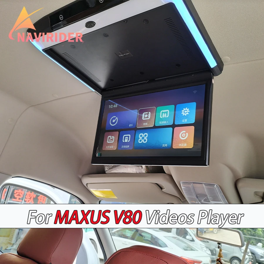 15.6'' For MAXUS V80  MP5 Ceiling Monitor Multimedia Video Player Universal Roof Ceiling Monitor WIFI Car With HDMI Input