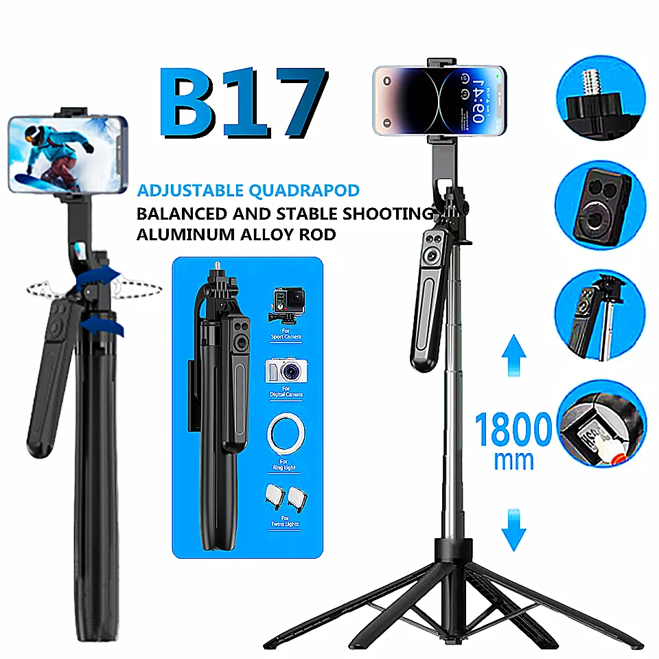 BSLIUFANG 2025 جديد Selfie Stick Gimbal Stabilizer مع بلوتوث عن بعد ذكي مضاد للاهتزاز ترايبود آيفون الهاتف الذكي