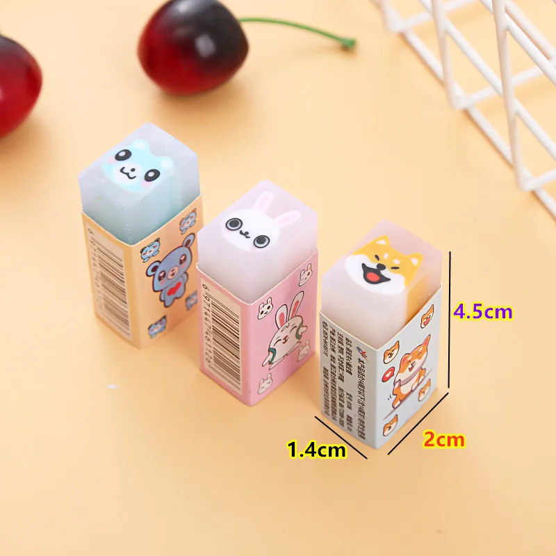 1pcs Cute Animal Rubber Cartoon Jelly Eraser Creative Cutable Eraser Student Stationery Creative Nice Gift for Kids Students