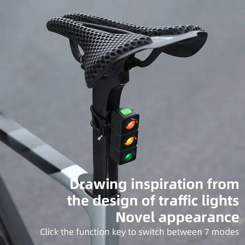 

ESLNF Warning Light Safety Flashing 3 Modes Bike 7 Waterproof USB Rechargeable Bicycle Lights For Night Riding