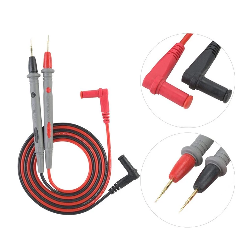 10A/20A Digital Multimeter probe Soft-silicone-wire Needle tip Universal Probe Test Leads Pin Wire Pen Cable Tester Multimetro