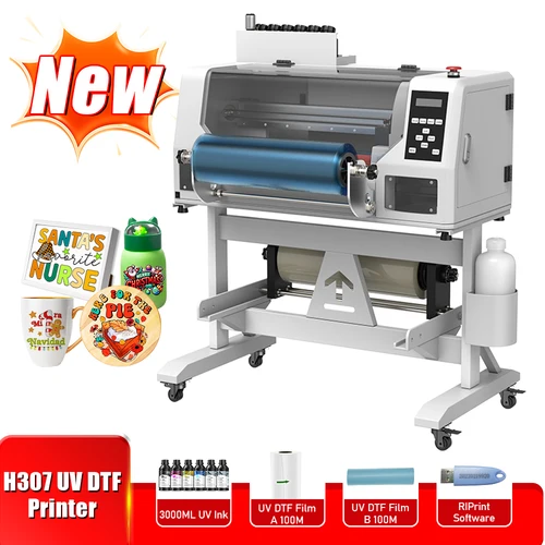 2 in 1 UV DTF 프린터 A3, 엡손 DX7 프린터 헤드 스티커 전송 프린터, 인쇄 및 라미네이팅 UV DTF 인쇄기 A3 