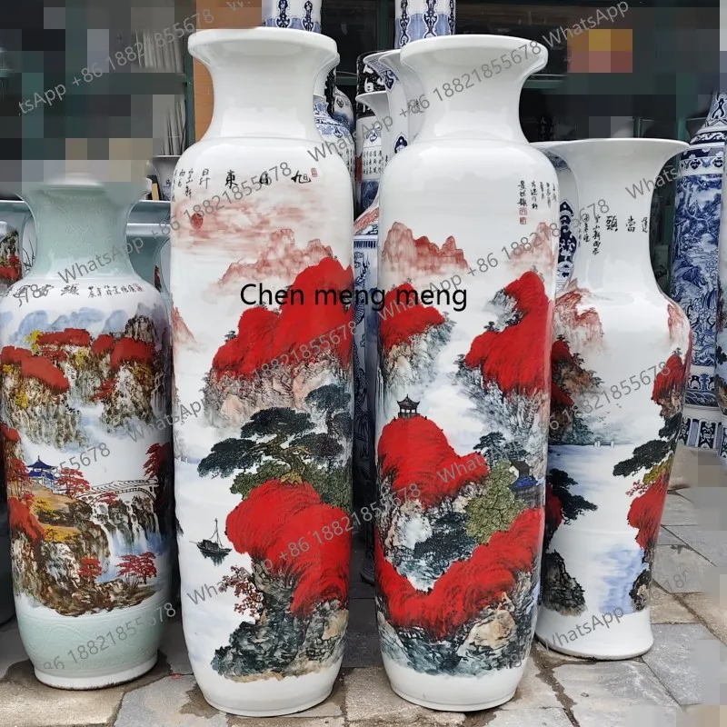 

Ceramic ornaments, hand-painted ceramic large vase Rising Sun Floor Vase Hotel
