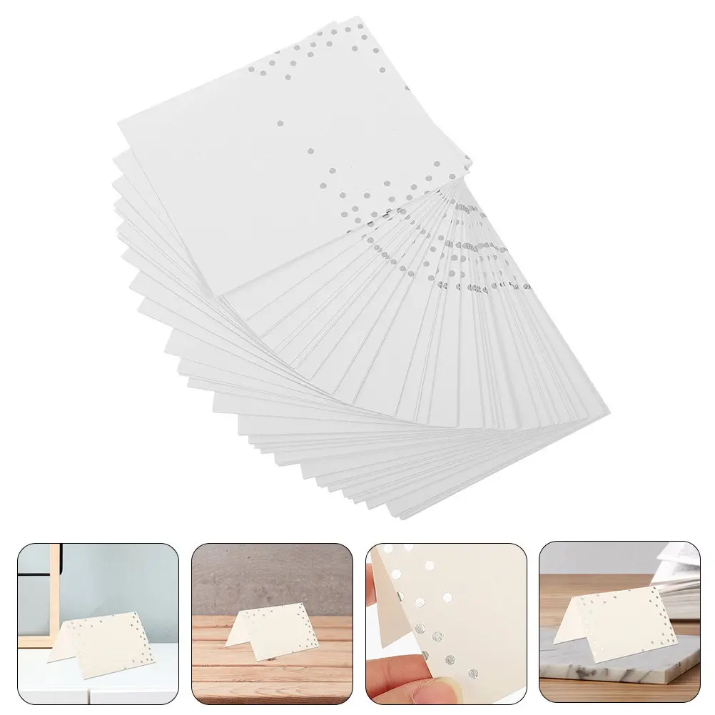 

100 шт. карточек с точечным принтом для рассадки гостей на свадьбу, пустые бумажные карточки-таблички для столиков на вечеринке