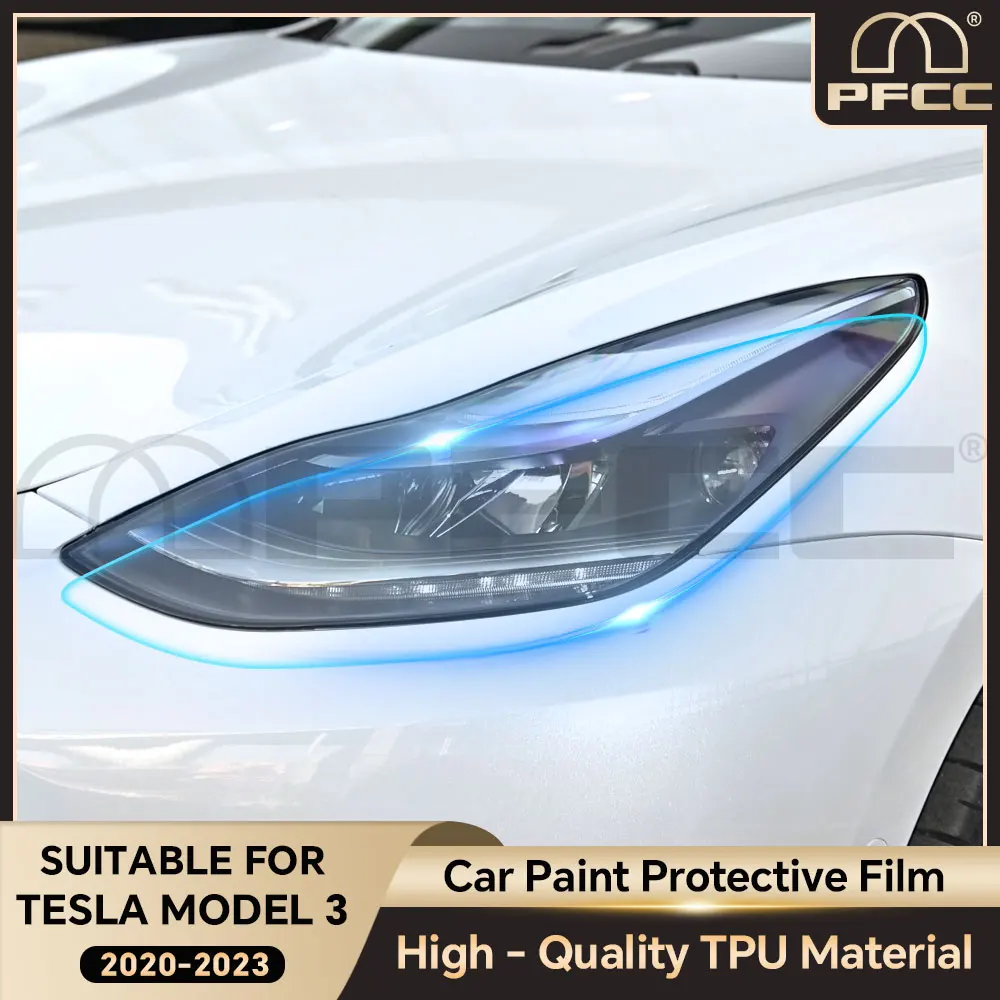 

Pre Cut Car Headlight Rearview Mirror Film Protection Film Clear PPF Anti Scratch Sticker For Tesla Model 3 2020 2021 2022 2023