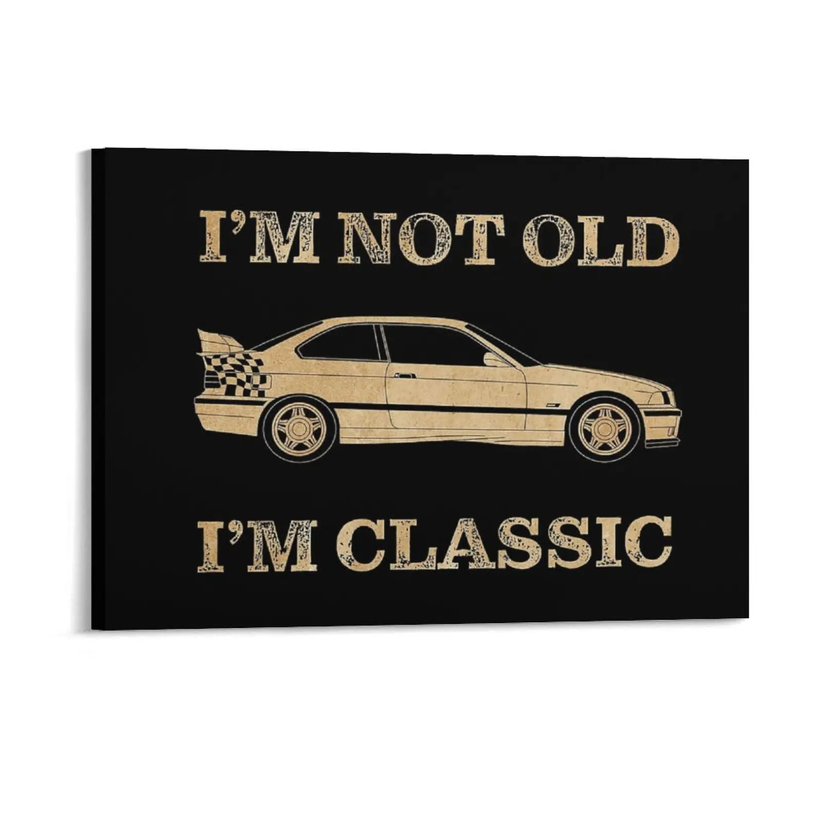 3series E36 Sedan 1994 E38 simple design gold Canvas Painting Printing Rusty Club Cinema Funny Framed Wall Paintings