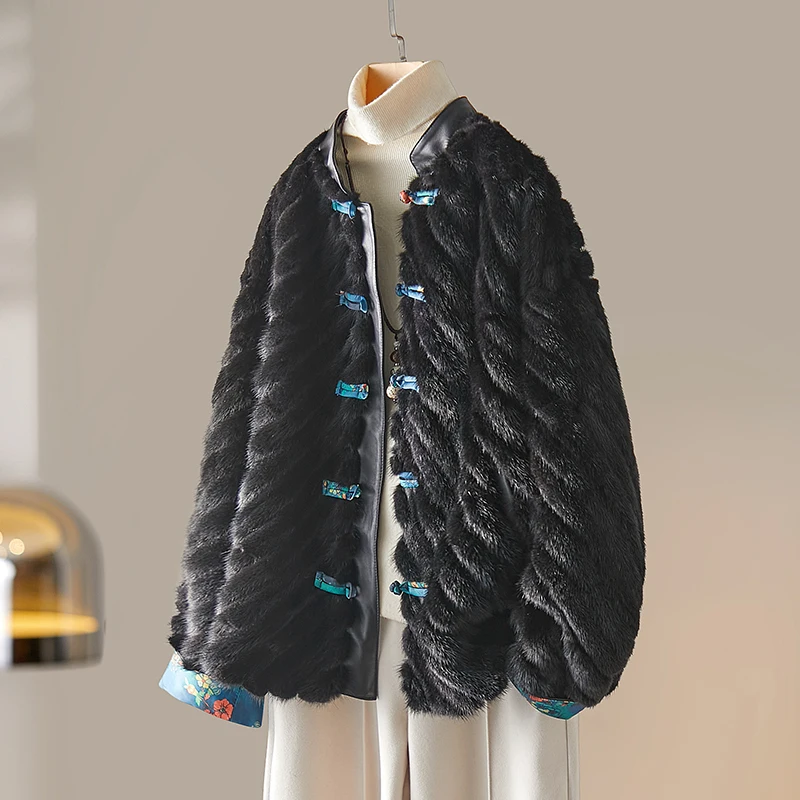 

AYUNSUE Natural Mink Fur Coats for Woman Unique Winter Jacket Pieced Mink Fur Coat 2025 New Woman Clothes Fourrures Femmes