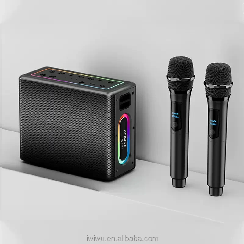 WiWU Premium Sound Wireless Speaker RGB LED Lighting Microphone Portable Outdoor BT Music Player Multiple Colors Battery Powered