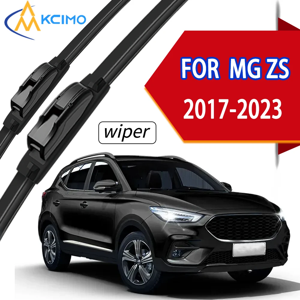 Premium Front Windscreen Wiper Blades with High-Density Rubber, Custom Fit for MG ZS 2017-2023.