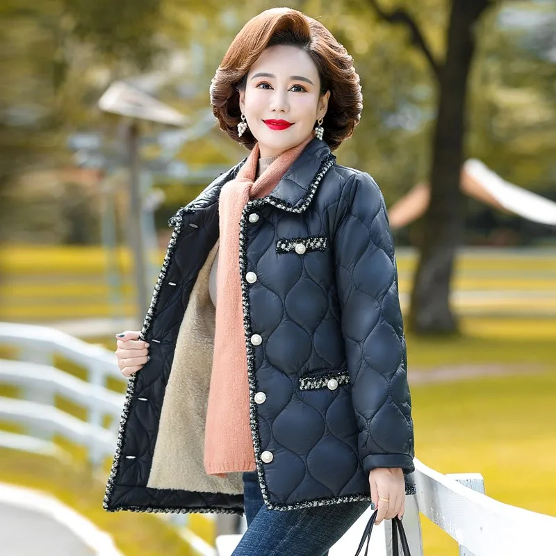 Fashion Fleece Short Jacket Winter office Coat Women Clothes Wadded Overcoat Black Parkas XL-5XL Oversized