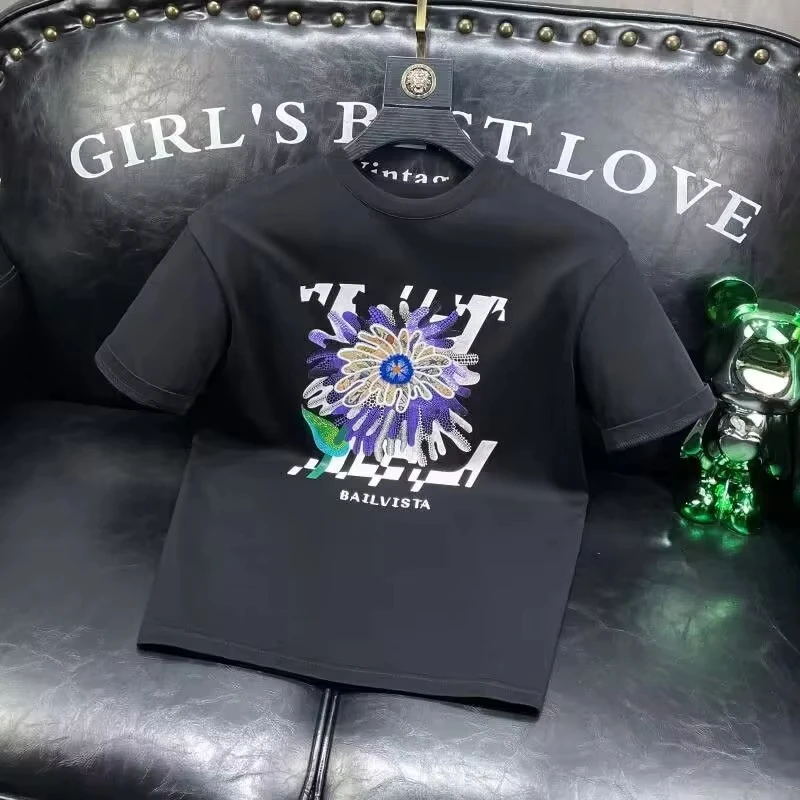 

Summer Luxury Men's and Women's Same Fashion Cotton T-shirt Sports Simple Short-sleeved T-shirt Light T-shirt Casual Top