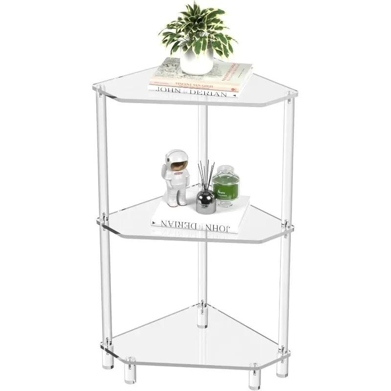 

Acrylic corner table triple triangle corner table living room bedroom bathroom small side table rack