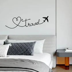 Travel Wall Sticker Love Planes Airplane Decoration Decals Vinyl Art Home Decor Room Bedroom Murals Wallpaper Removable #601