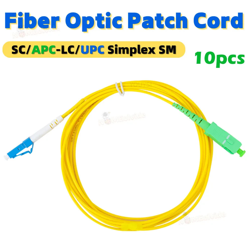 10 pièces Simsake SC/APC-LC/UPC fibre optique patch rette câble 1m/2m/3m/5m/10m fibre optique cavalier câble 2.0mm ou 3.omm haute qualité