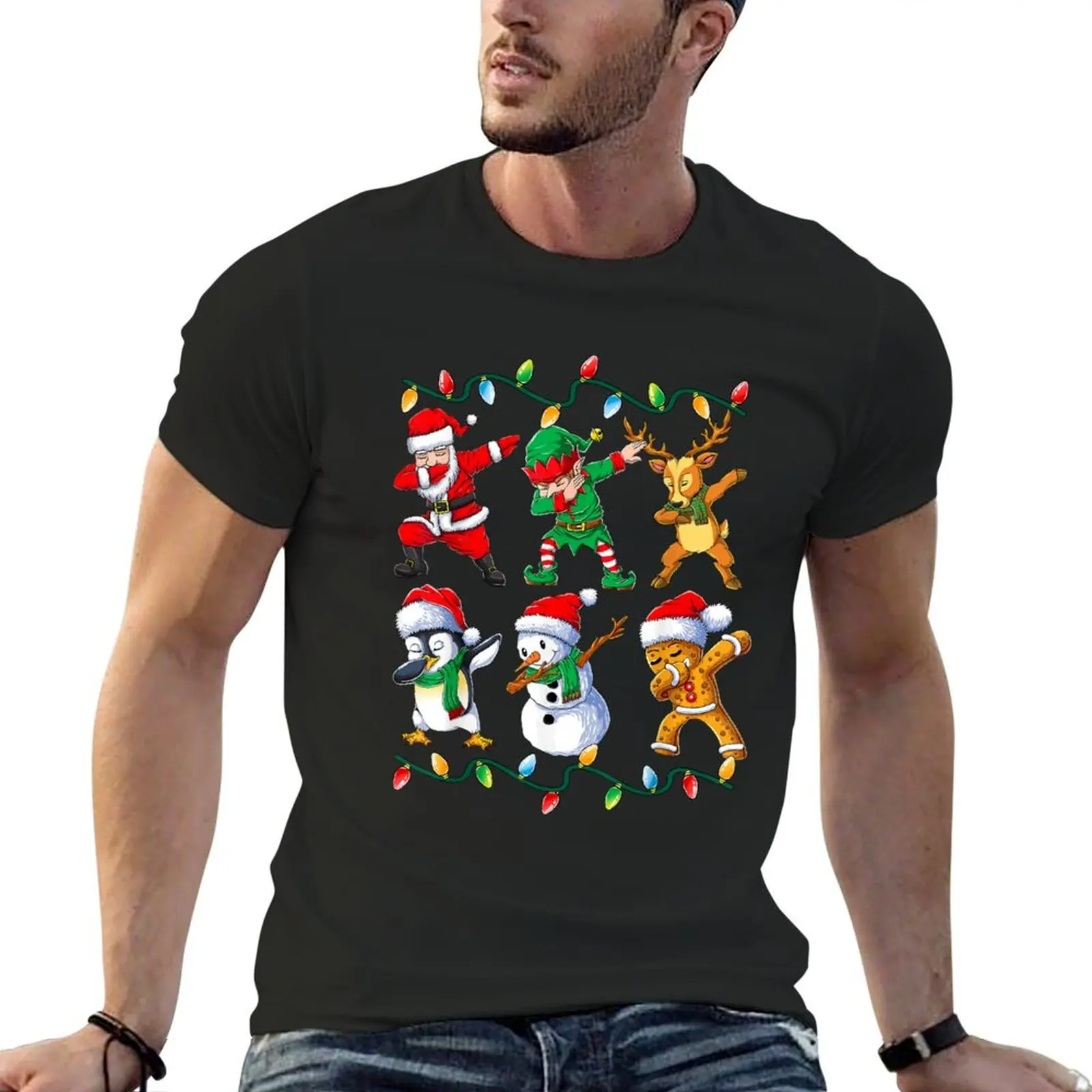 Dabbing Santa Friends Xmas Gifts Kids Girls Boys Christmas T-Shirt graphic t shirt vintage graphics clothing for men