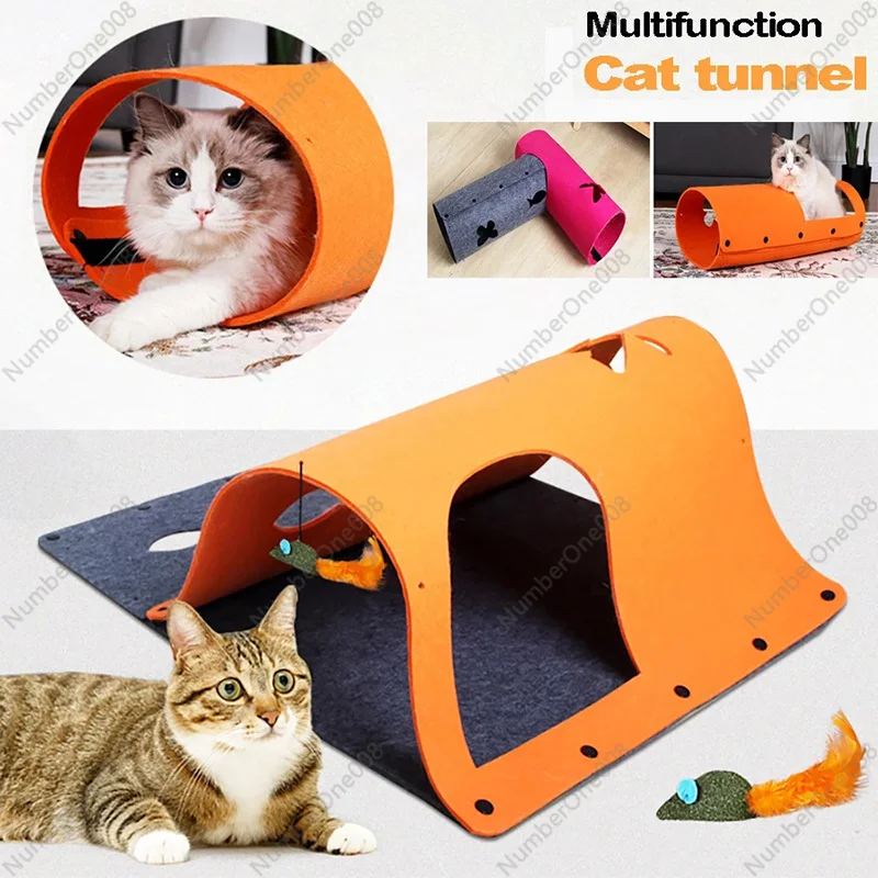 DIY Foldable Felt Cloth Cat Tunnel Hole Tube Maze House Toy Multifunctional Puppy Rabbit Toy