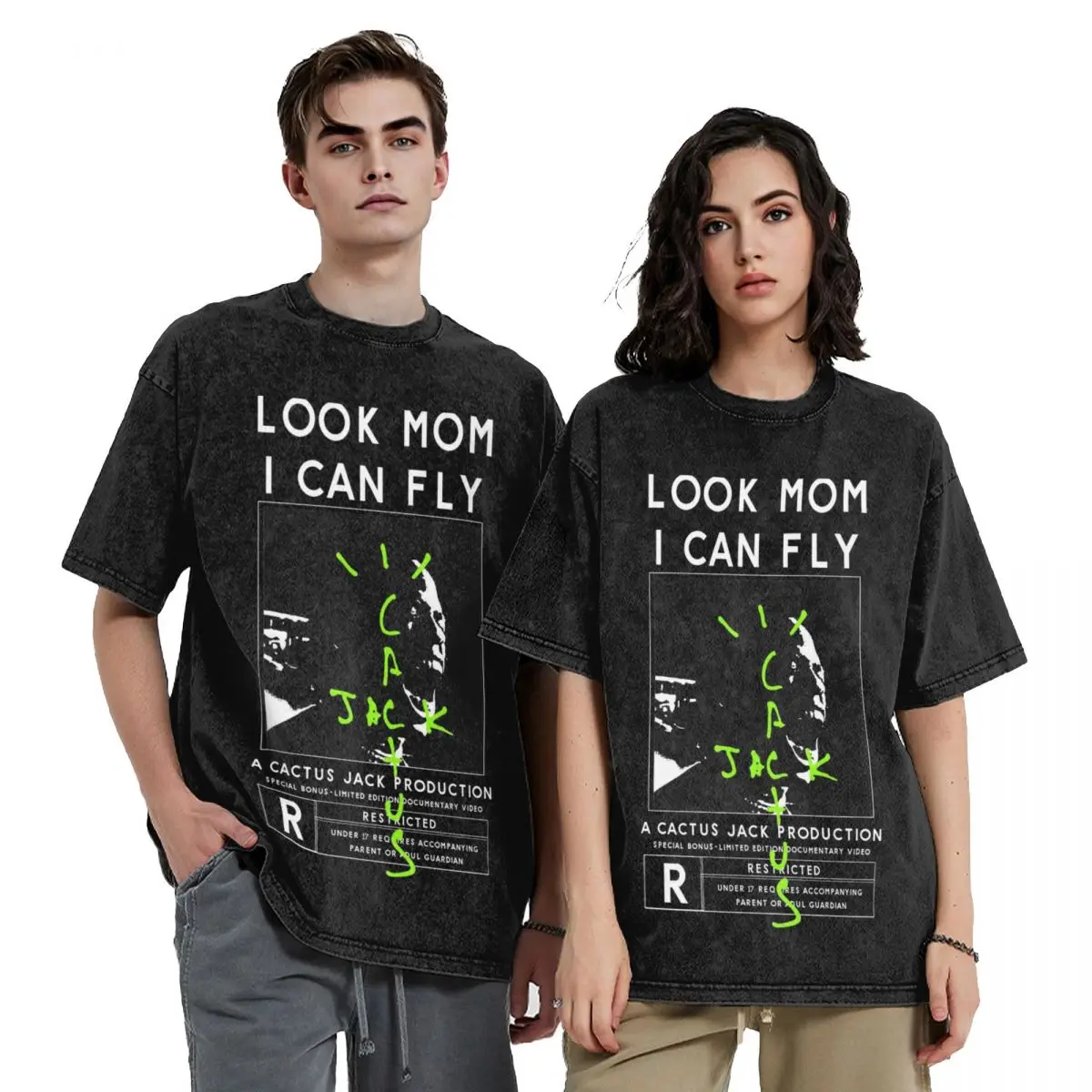 

Harajuku Washed Shirt Travis Cactus Rapper Scotts Apparel Novelty T-Shirts Oversize Streetwear Short Sleeve Graphic Printed Tees