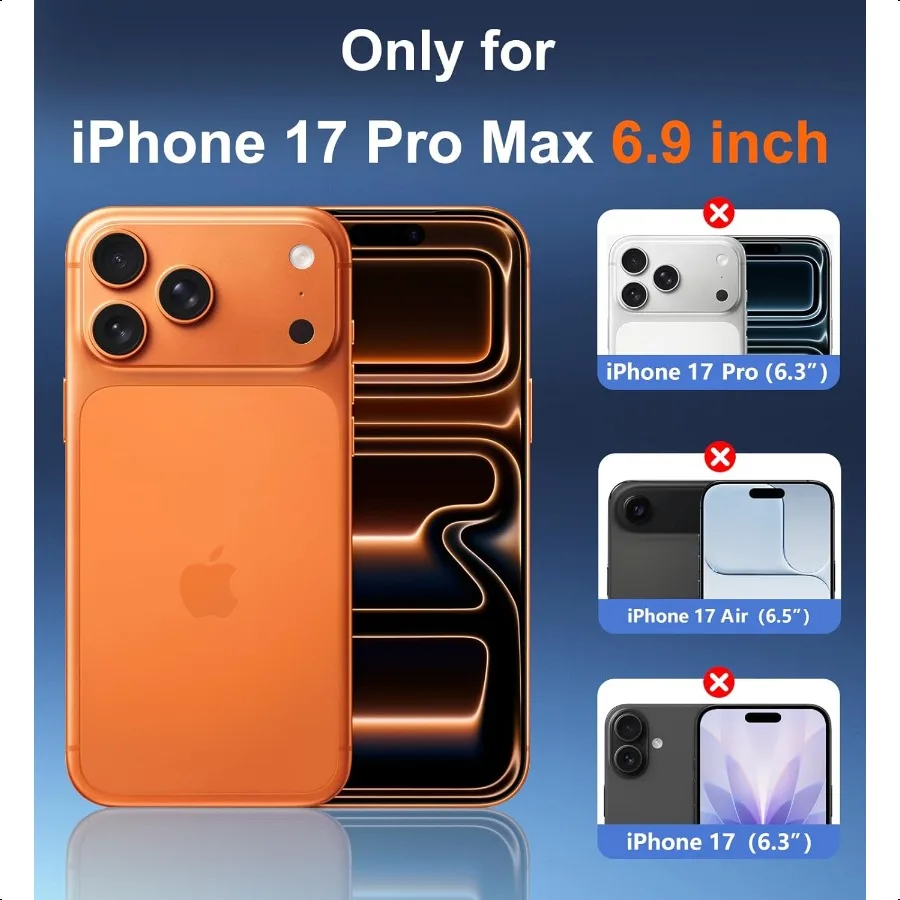 Etui na iPhone 17 Pro Max z wbudowaną osłoną ekranu, pełna ochrona całego urządzenia, czerwone, o stopniu wojskowej ochrony, odporne na wstrząsy, bumper, ochronne C