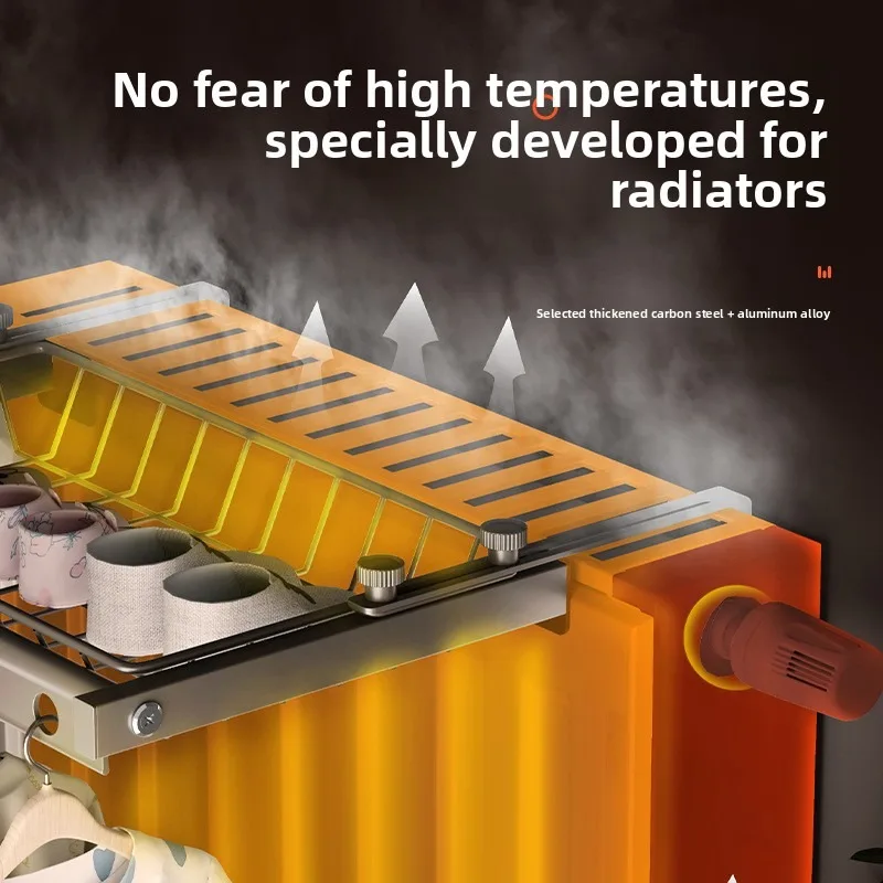 Radiator Clothes Drying Rack, Special for Heating Pipe, Wall Hanger Indoor  for Drying Clothes Socks Shoes, Space Saving Laundry