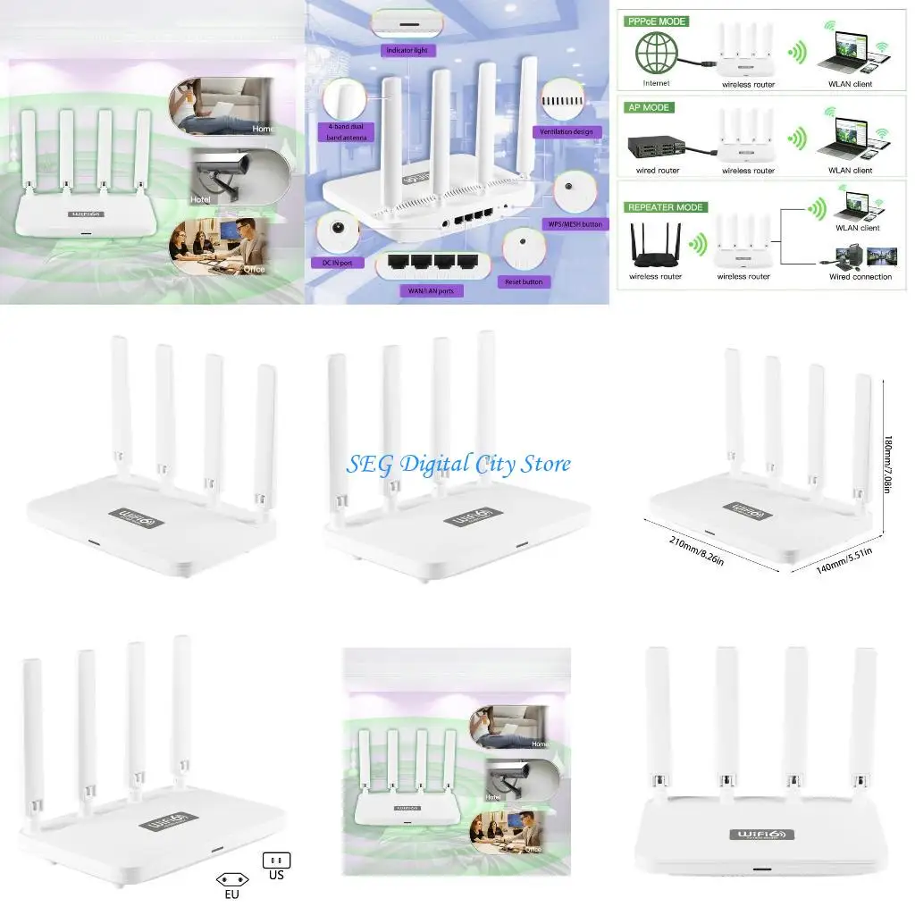 

U75B AX1800 WiFi6 Gigabits Router Easy Management Wireless Boosters Amplifiers