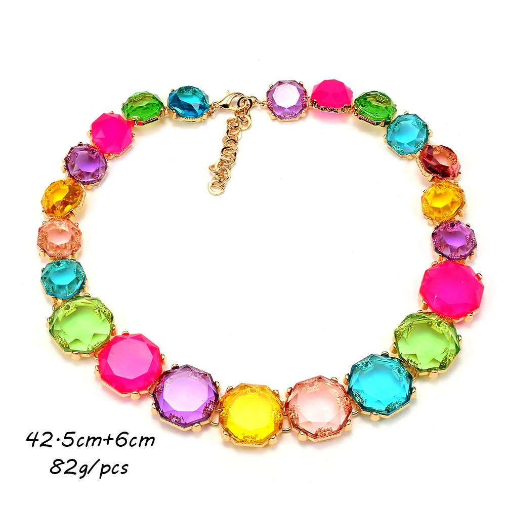 High Quality Multicolor Acrylic Choker Necklace Women Jewelry Resin Statement Collar Necklace