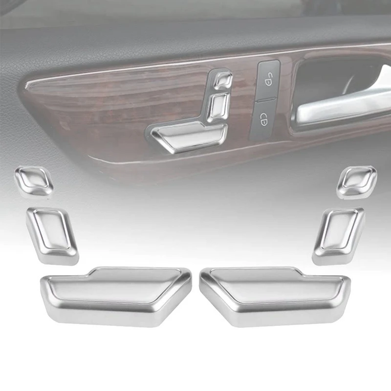 3X For Mercedes Benz C E GLK GL ML Car Seat Adjust Button Switch Cover Decorative Sticker Trim Accessories image 3