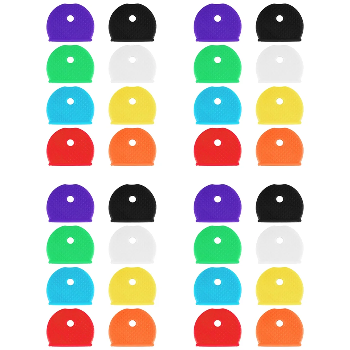 ABQR Set da 32 pezzi di etichette per copritasti, copritasti flessibili in PVC per una facile identificazione dei copritasti semicircolari