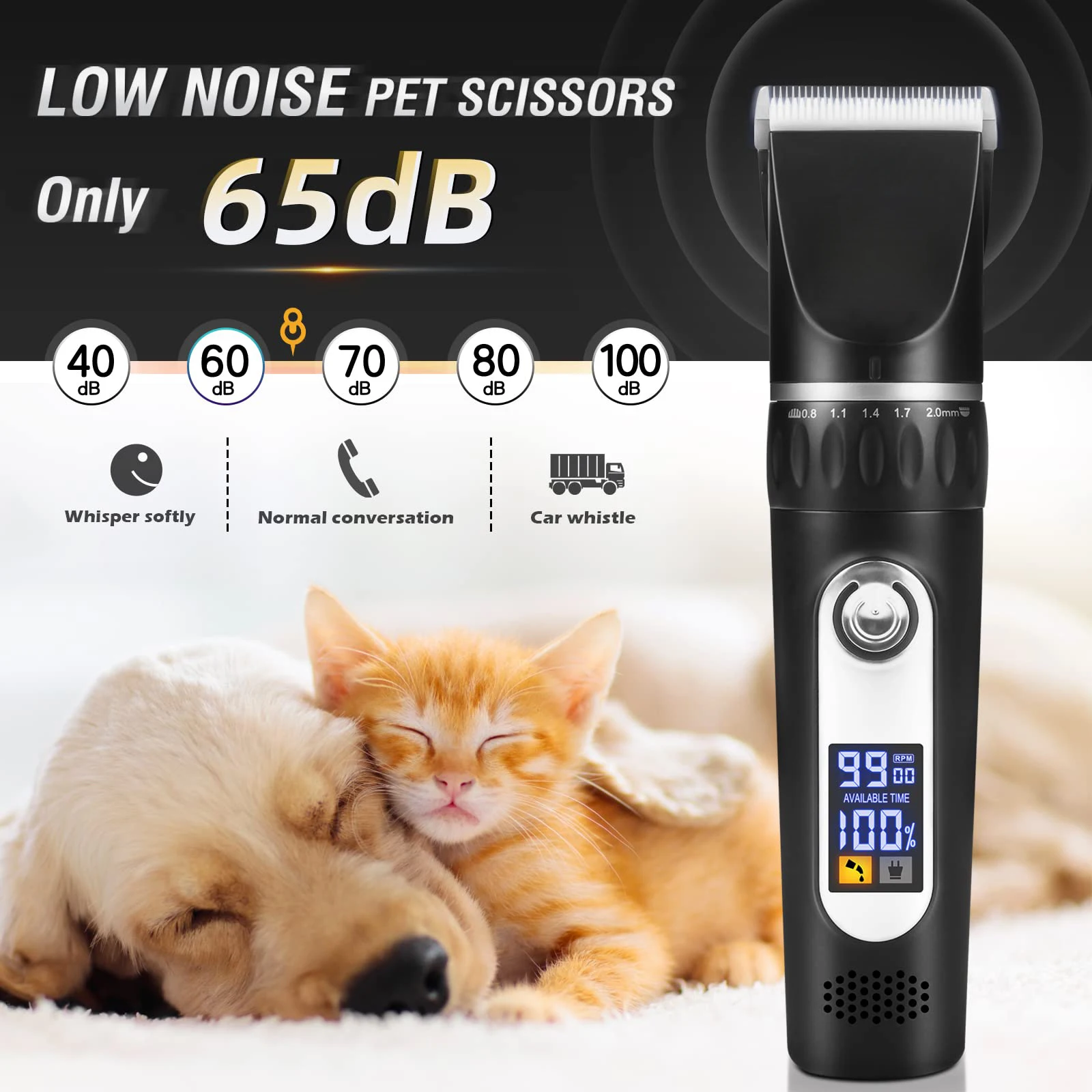 Pet Hair Clipper Dog Clipper Grooming Kit with LCD Display Dog Haircut Trimmer Low Noise Professional Hair Clipper For Dogs Cats