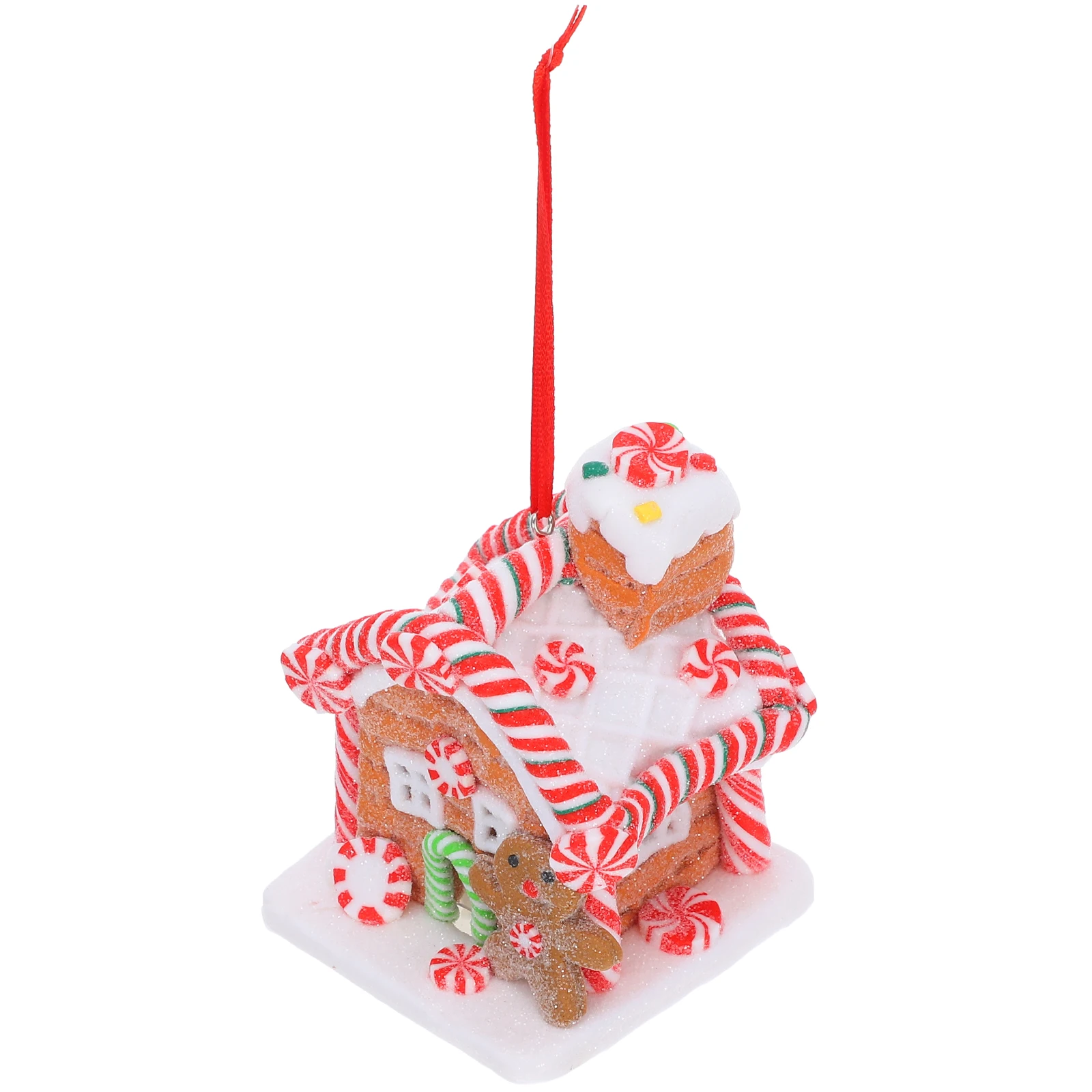 

Christmas Gingerbread House Ornament LED Light Clay Small Hanging House Xmas Tree Decoration Holiday Window Display