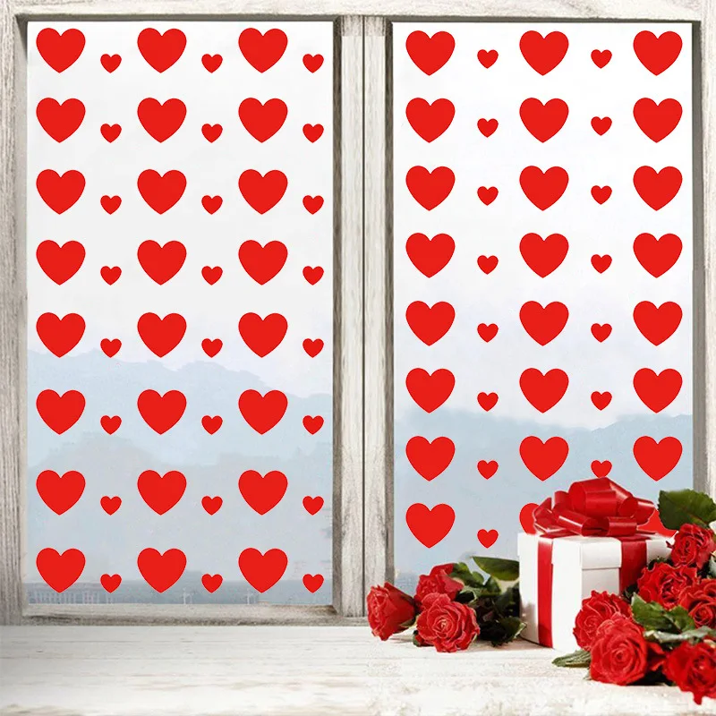

Heart-shaped Love Window Sticker Valentine's Day Wedding Party Wall Sticker DIY Self-adhesive Stickers Home Decor Wall Sticker