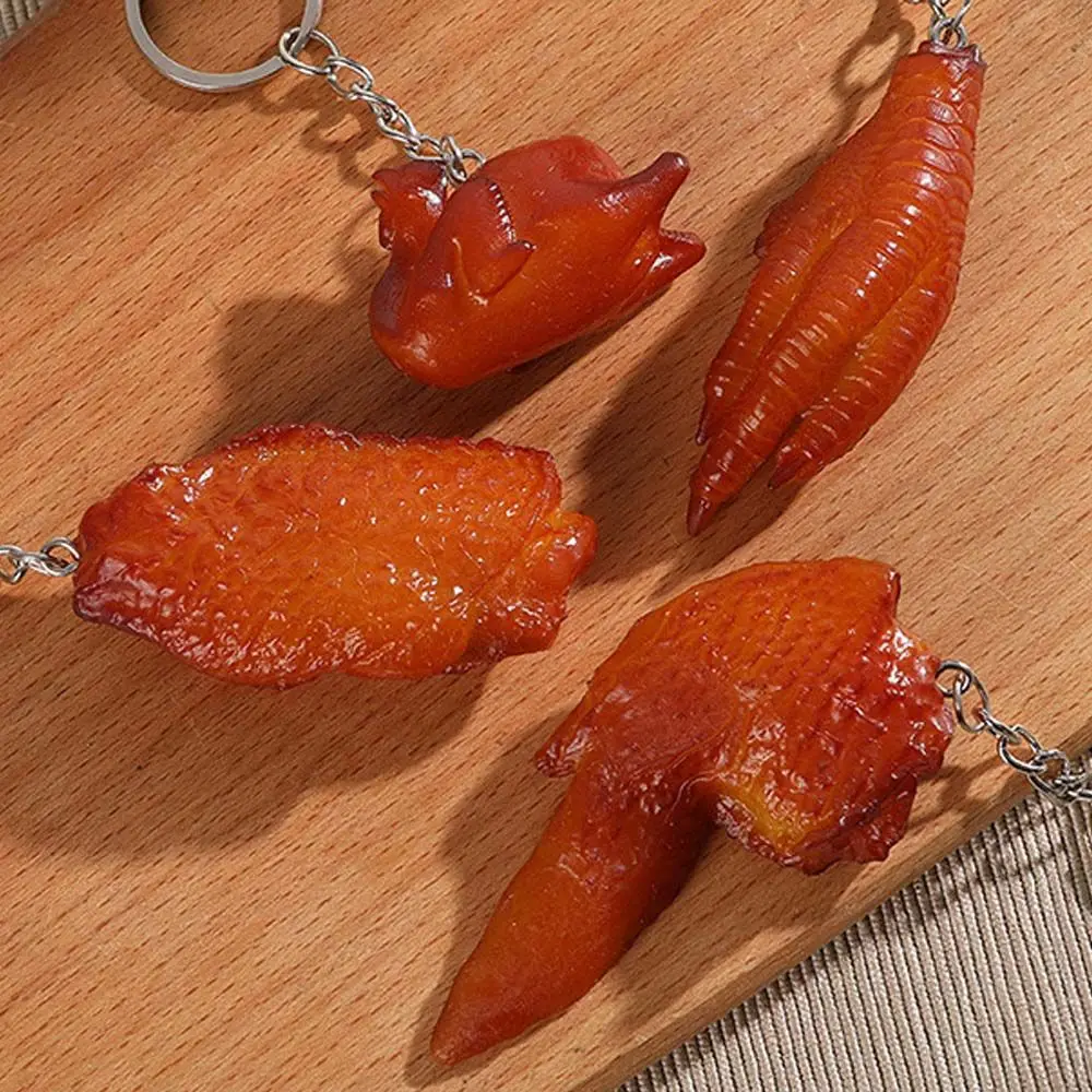 キークリエイティブ豚バラ肉 PVC ドラムスティック手羽先バッグペンダントファーストフードキーリングファッションジュエリーシミュレーション食品キーホルダー