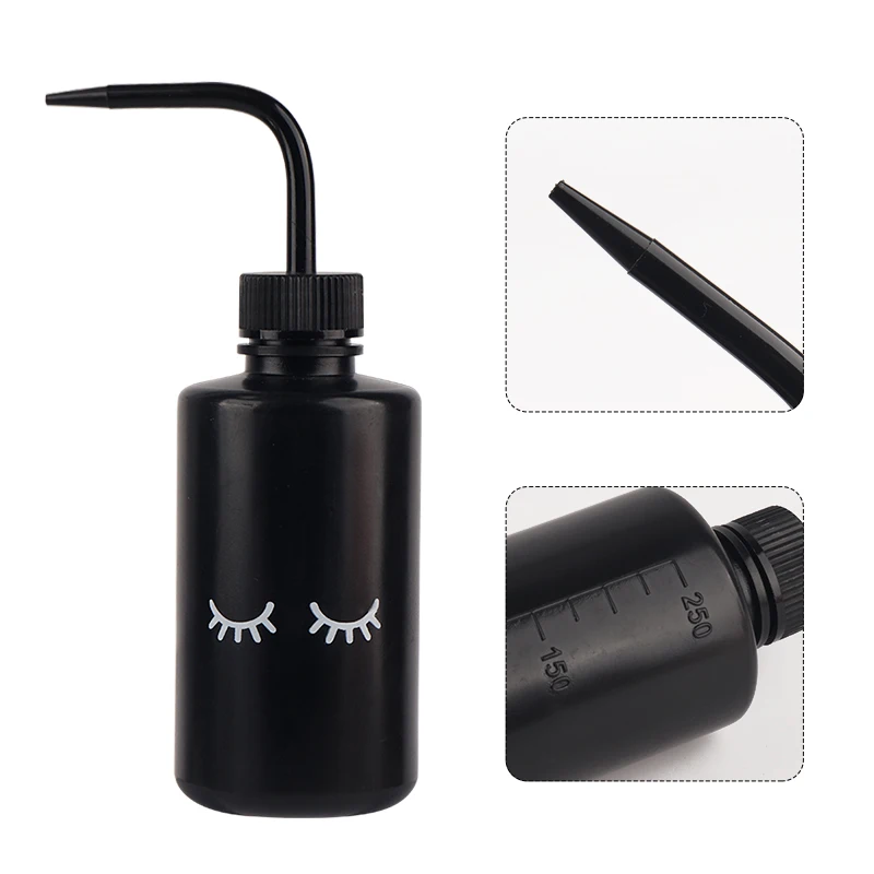 250 ml Lash Logo Falsche Wimpern Reinigung Flasche Gebogene Auslauf Reiniger Gießkanne Augenbraue Entferner Waschen Flasche Make-Up-Tools