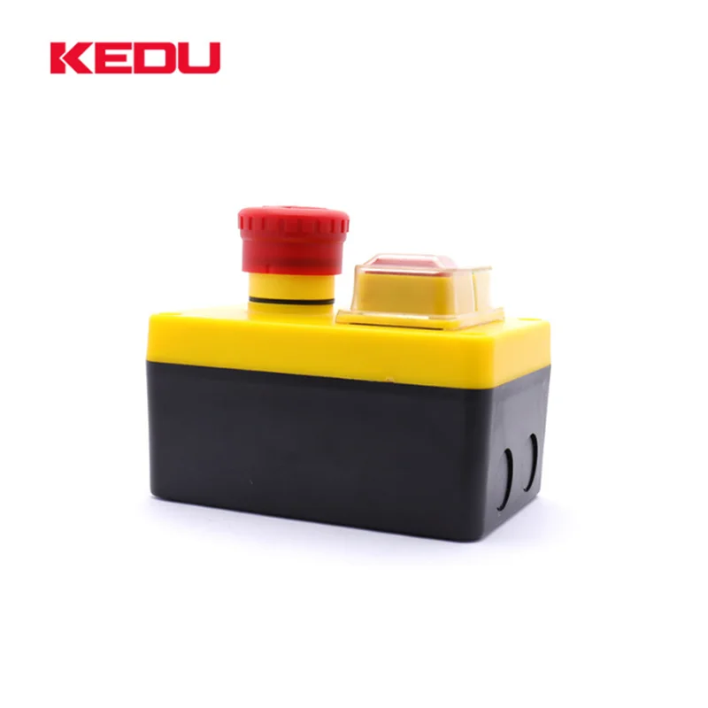 KEDUKJD17D-2 120V 16A Electromagnetic Push Button Switch Emergency stop Switches for Electric Tools and Machine Tool Equipment