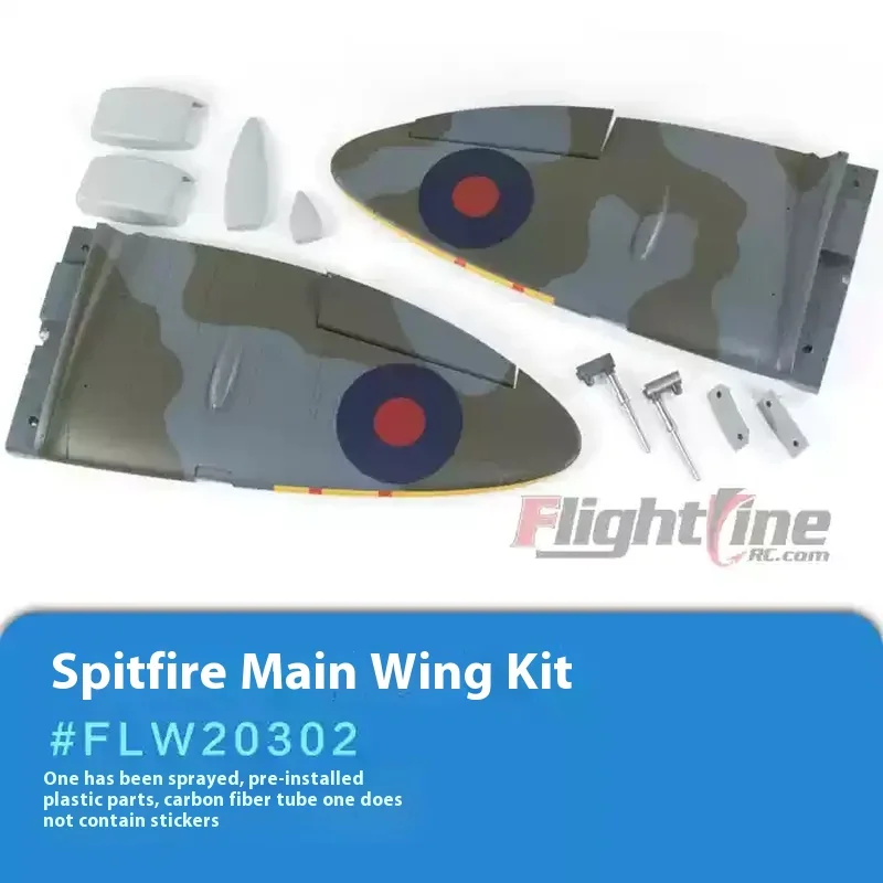 FreFukFlightline-Ailes principales de corps Spitfire, carénages d'hélice en fil d'acier, queue plate, roues de train d'atterrissage, accessoires de 1299mm