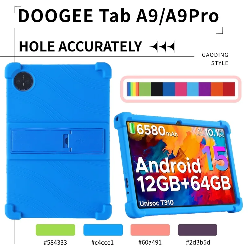 

Soft Silicon Back Cover Case Stand for DOOGEE Tab A9/A9 Pro 10.1 inch PC Protective Shell BY185