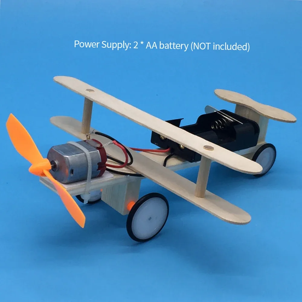 DIY Wood Electric Aircraft Electric Glider Kit Kids Toy Airplane Kit Electric Wooden Airplane Model for Children Flying Model