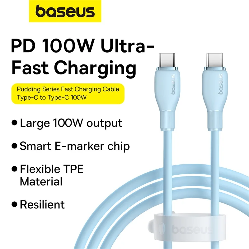 Bas192.- Câble USB Type-C PD 100W pour recharge rapide, cordon de chargeur USB-C vers USB-C pour Macbook, iPhone 16, 15 et Xiaomi