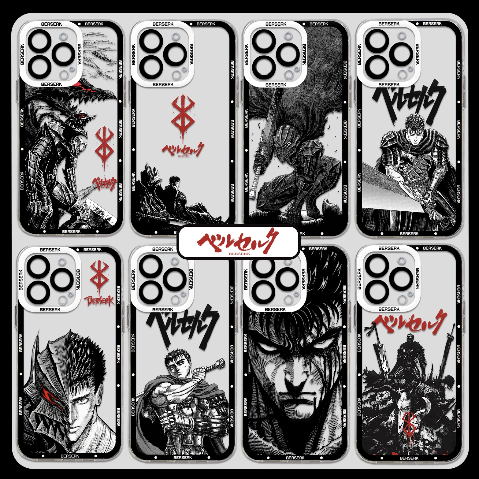 Berserk Guts Hot Blood Anime Phone Case For iPhone 15 14 13 12 11 Mini Pro Max X XR XSMax 6S 6 7 8 Plus SE20 Transparent Cover