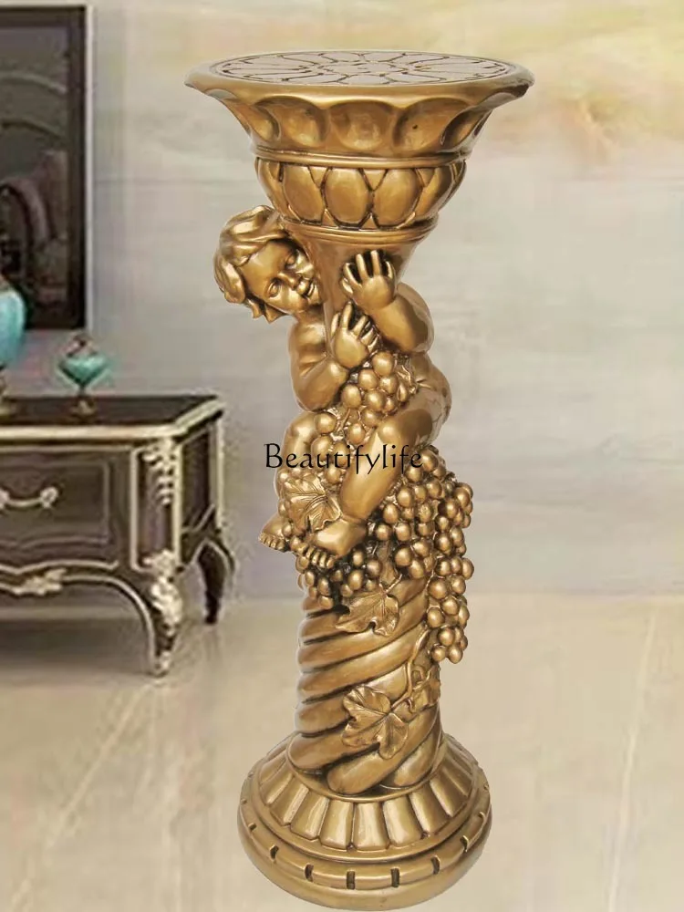 Jardiniere Roman Column Pastoral American Green Radish Flower Rack Flower Rack Balcony Phone Rack