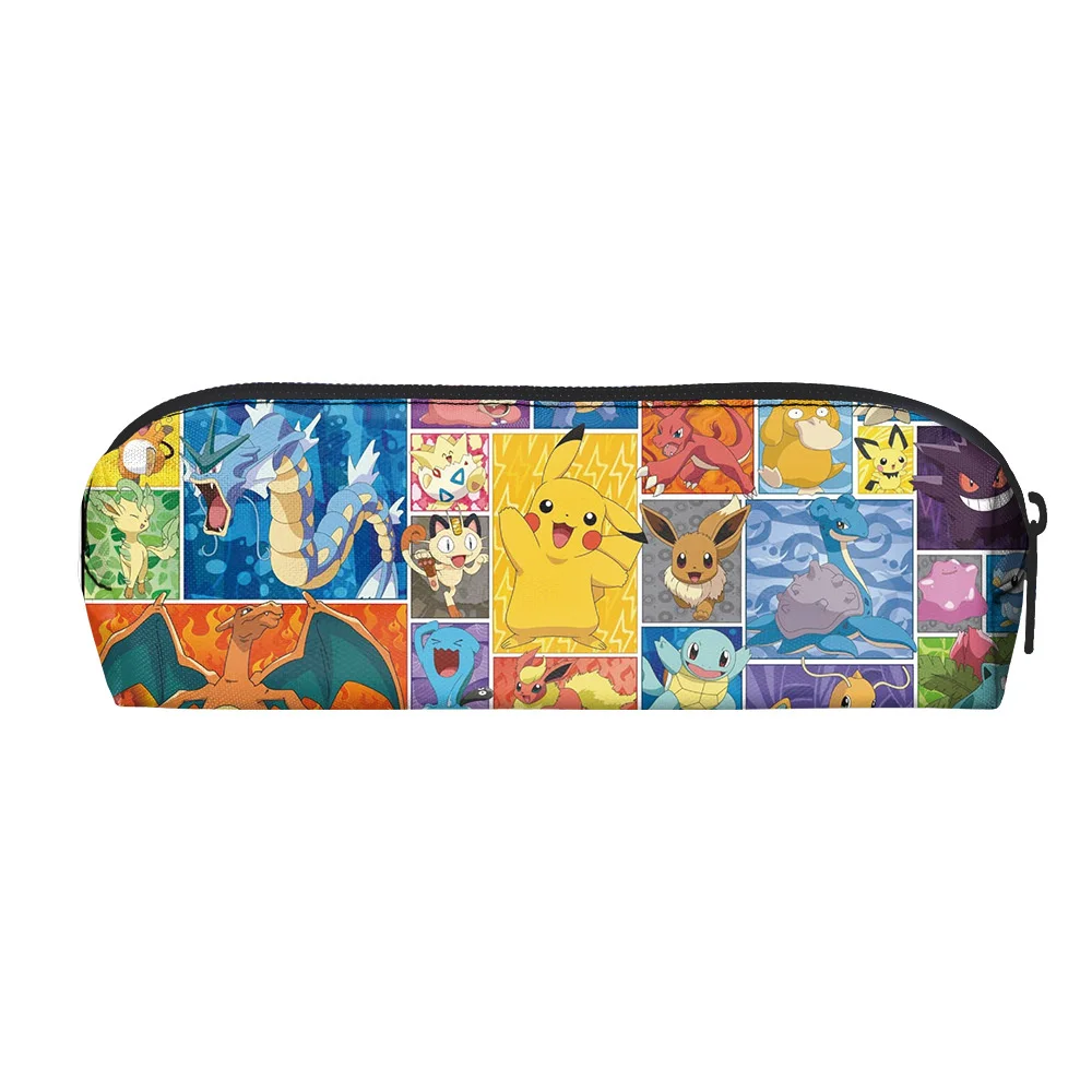 Pokemon Pikachu Pencilcase Cartoon Pikachu Pencilcase Student Polyester Pen Bag Storagebag Kids Stationery Box Zipper Bag Gift