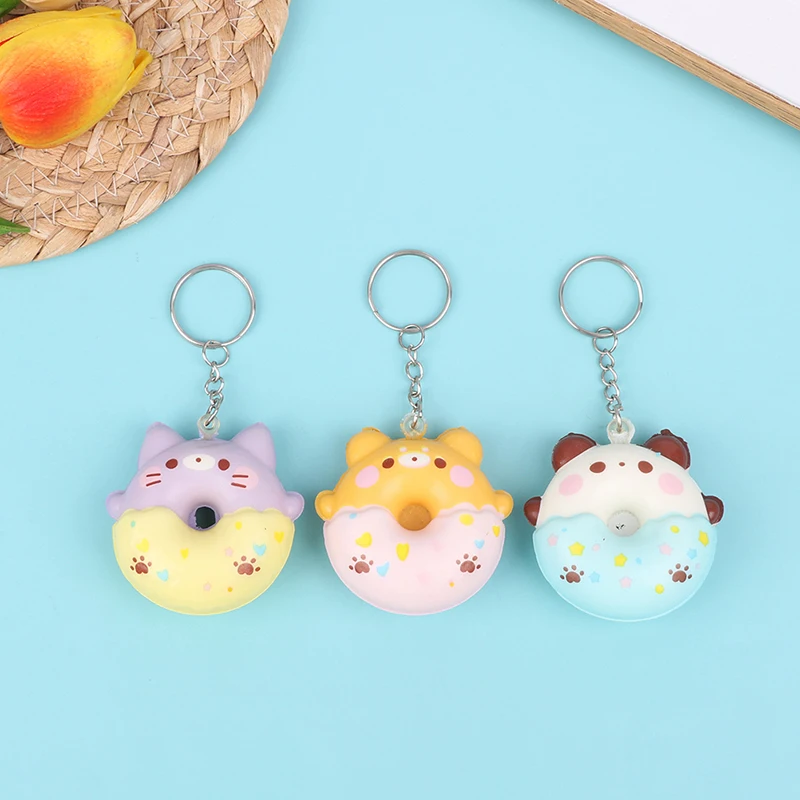 Donut Vent Pendant PU Slow Rebound Animal Decompression Vent Toy Sponge Pendant Keychain Squishy Stress Reliever Toys