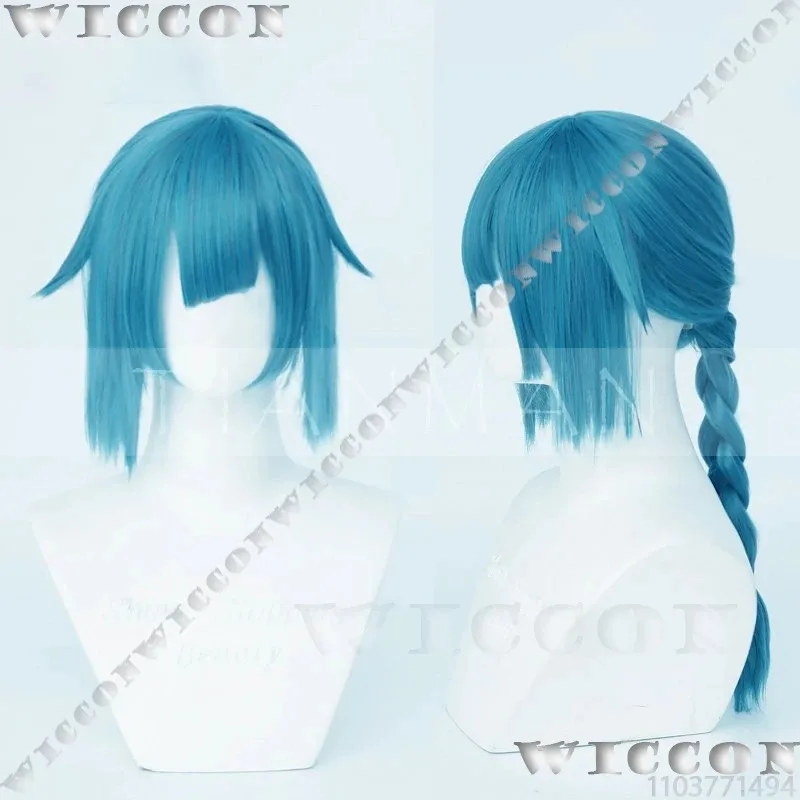 

Young Cute Jinx Powder Powpow Arance S2 Anime Game LoL League of Legends Cosplay Prop Blue Wig Hair Girl Women Outfit Customized