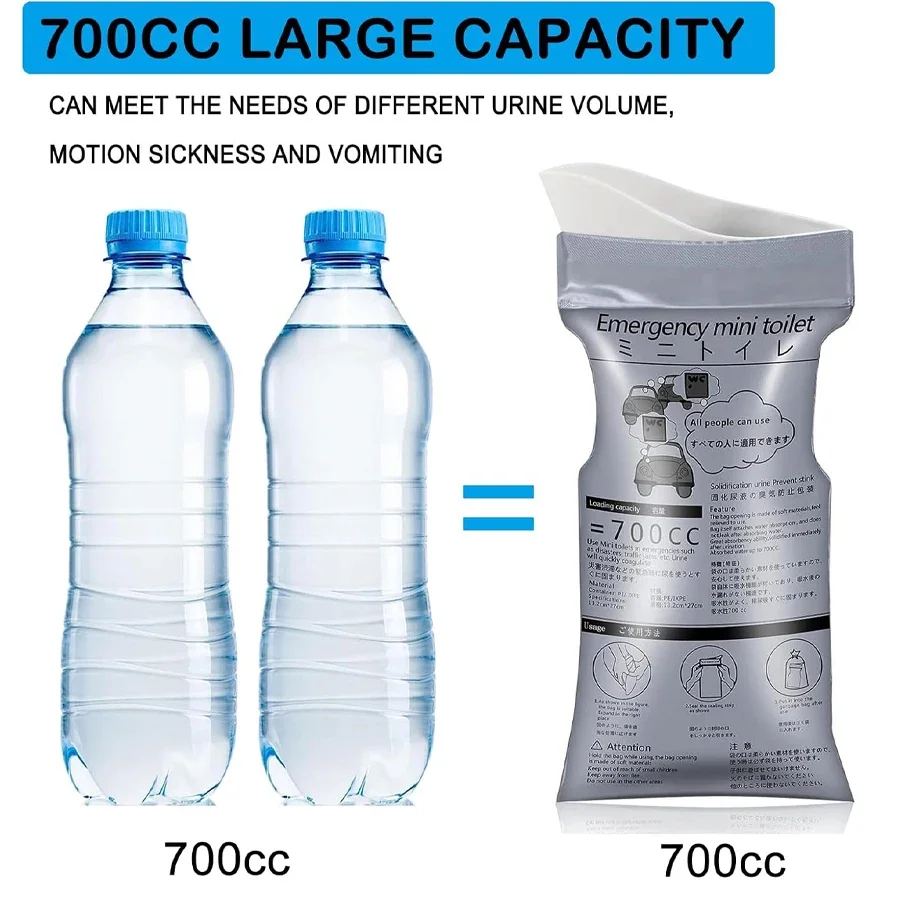 

10/30PCS Emergency Urinate Bags 700ml Easy Take Piss Bags Travel Mini Mobile Toilet for Baby Women Men Vomit Bag