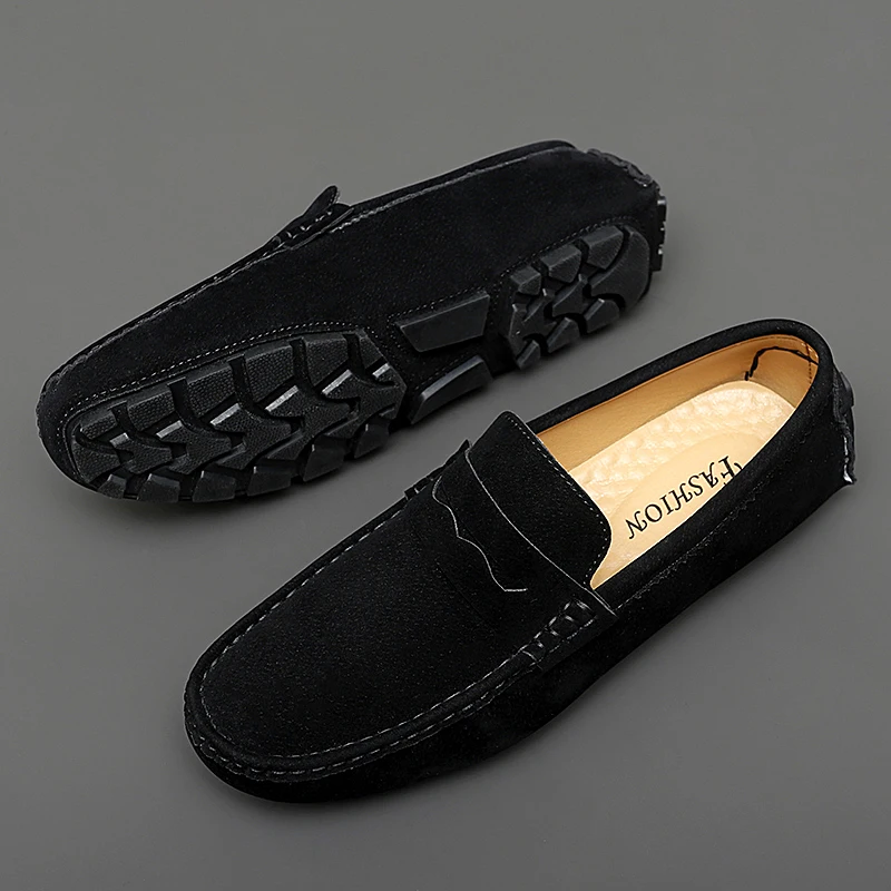 

New Fashion Premium Plus Size Suede Loafers Handmade Elegant Men's Classic Casual Shoes Slip on Flats Comfortable Non-slip Shoes